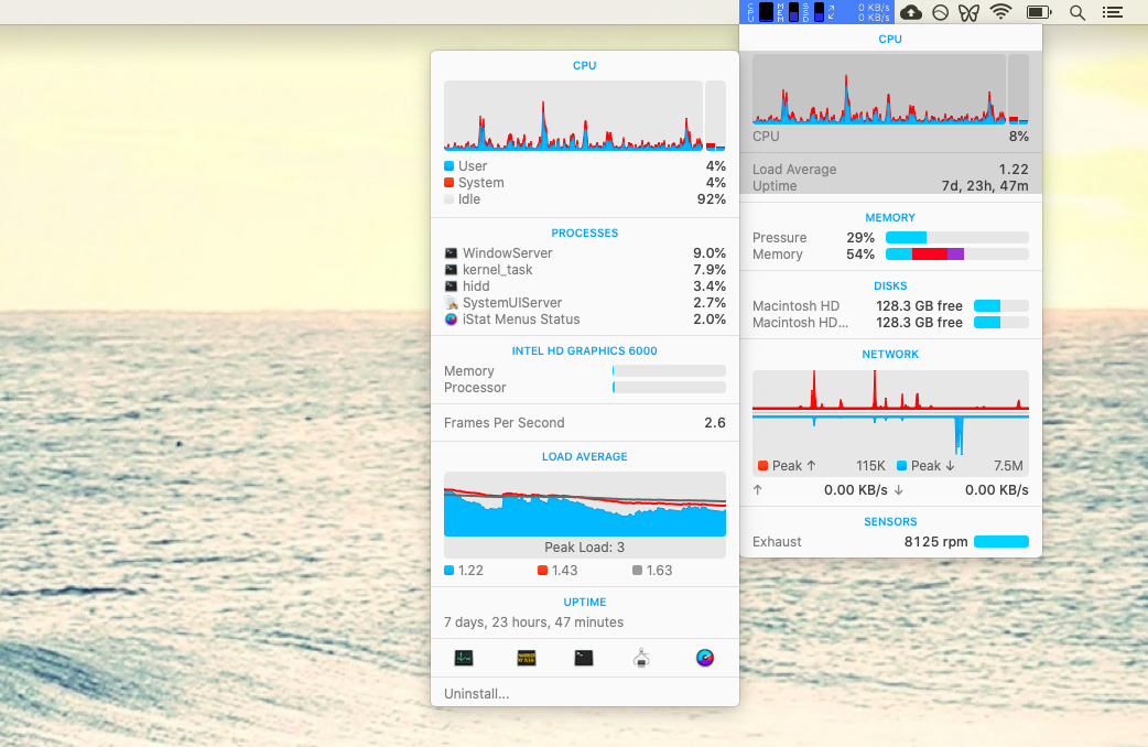 CPU iStat Menus RAM GPU Mac stats