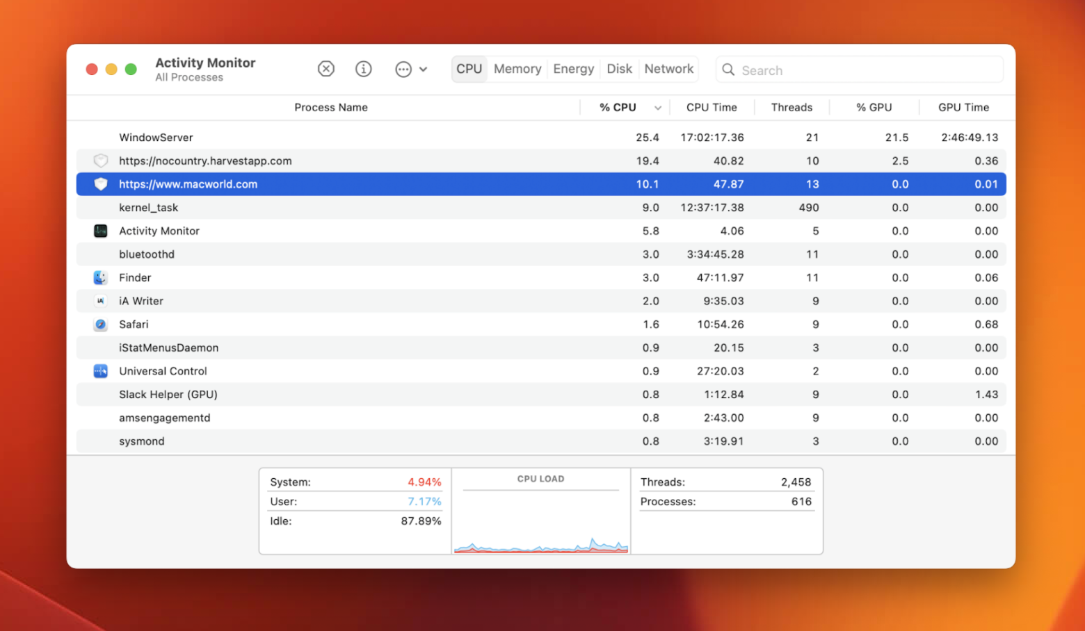 cpu tab activity monitor