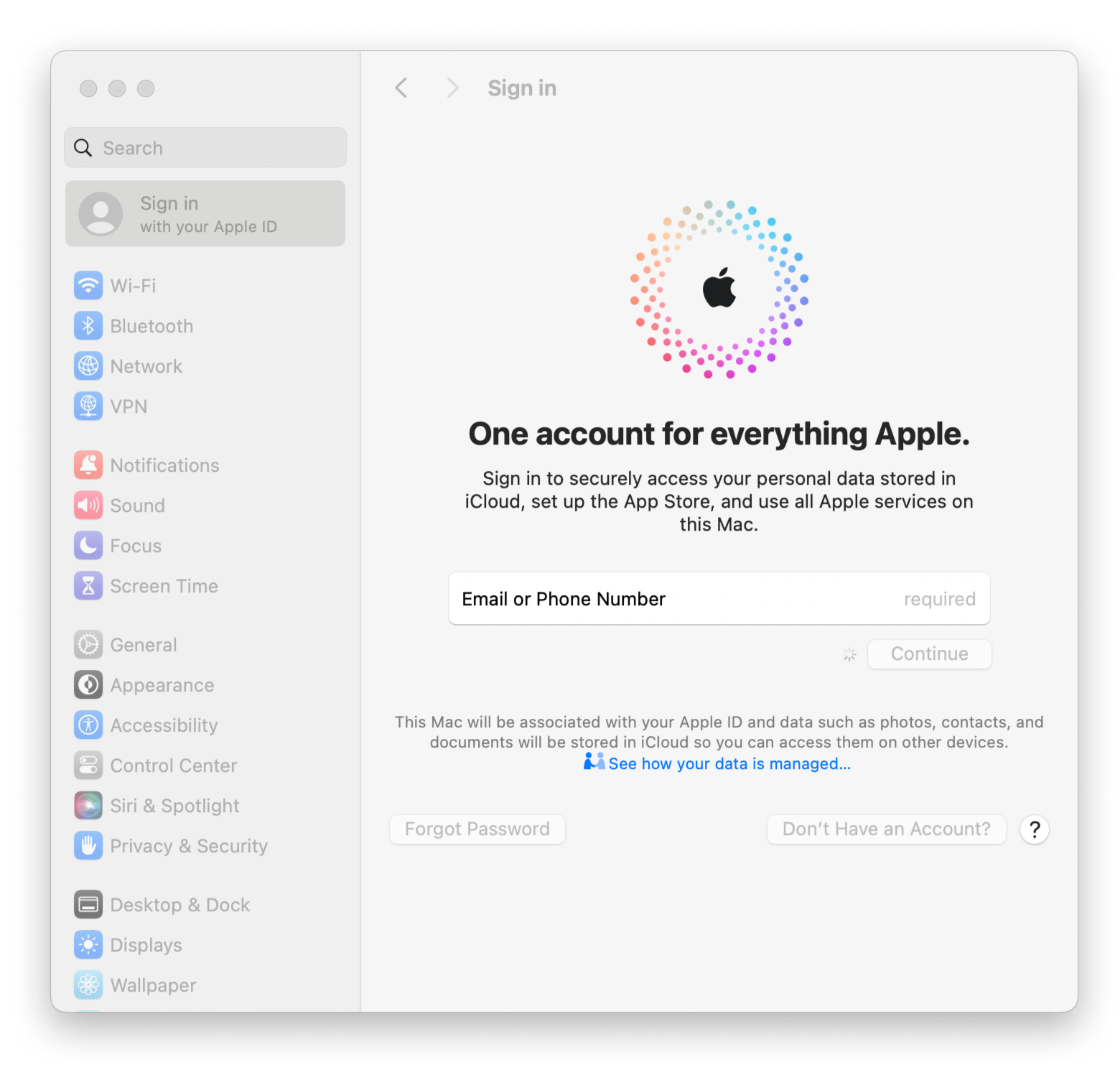 create apple id mac