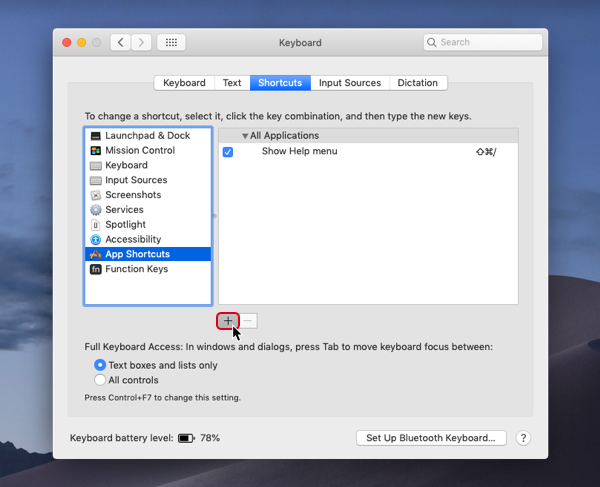how to search in mac hot key