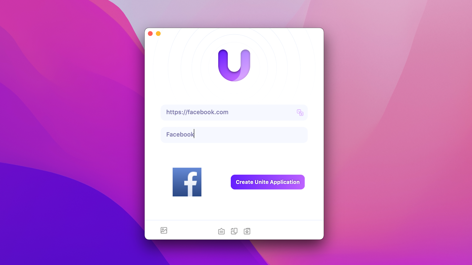 create unite app mac facebook