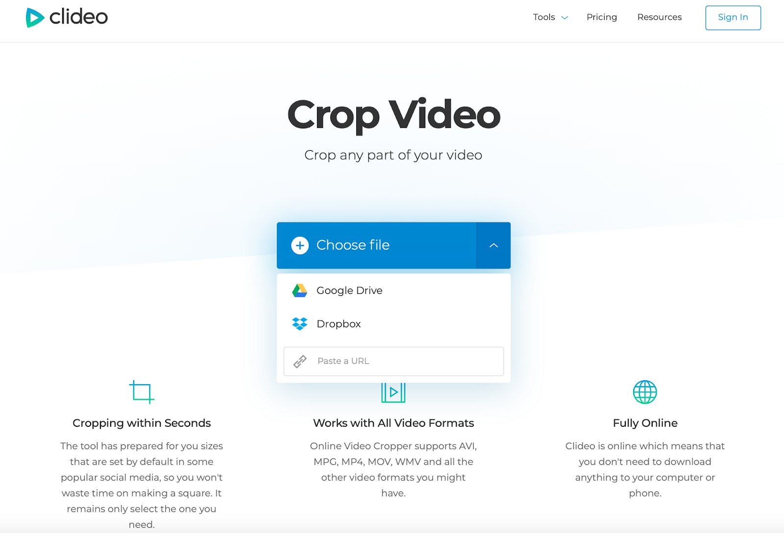 how to crop video file