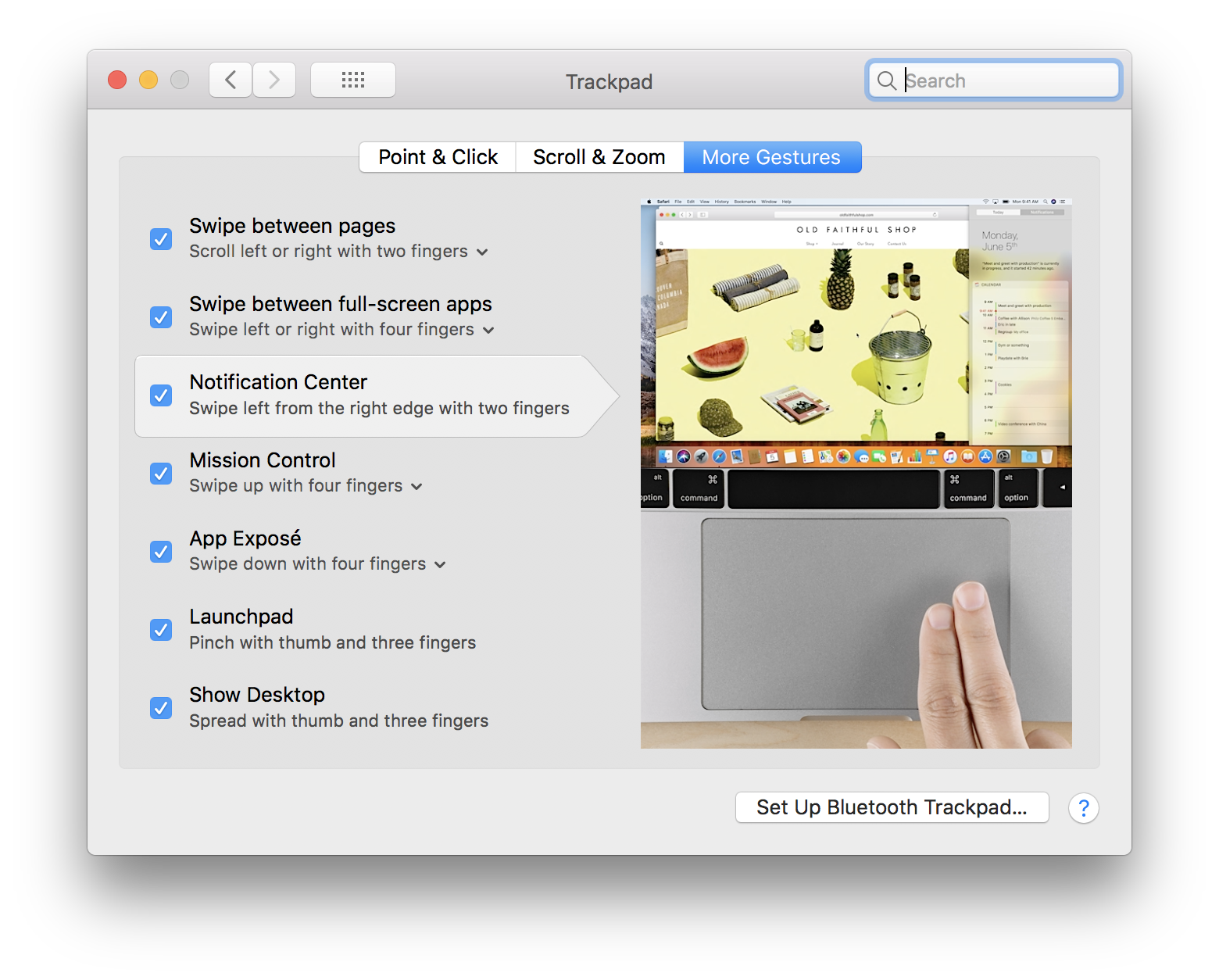 mac trackpad gestures for windows 7