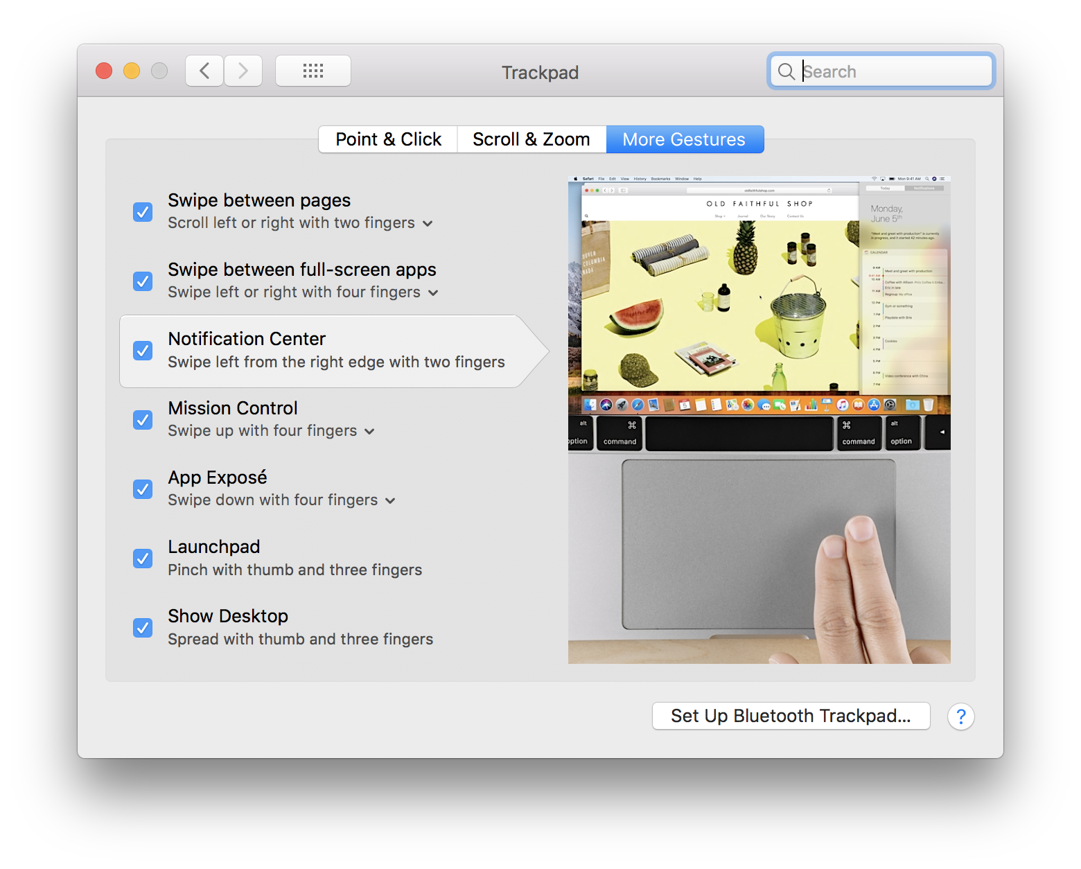 mac trackpad gestures with a mouse