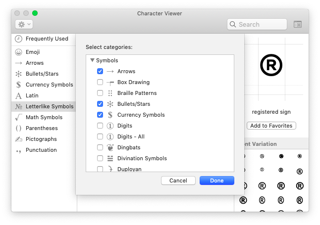 customize character viewer mac