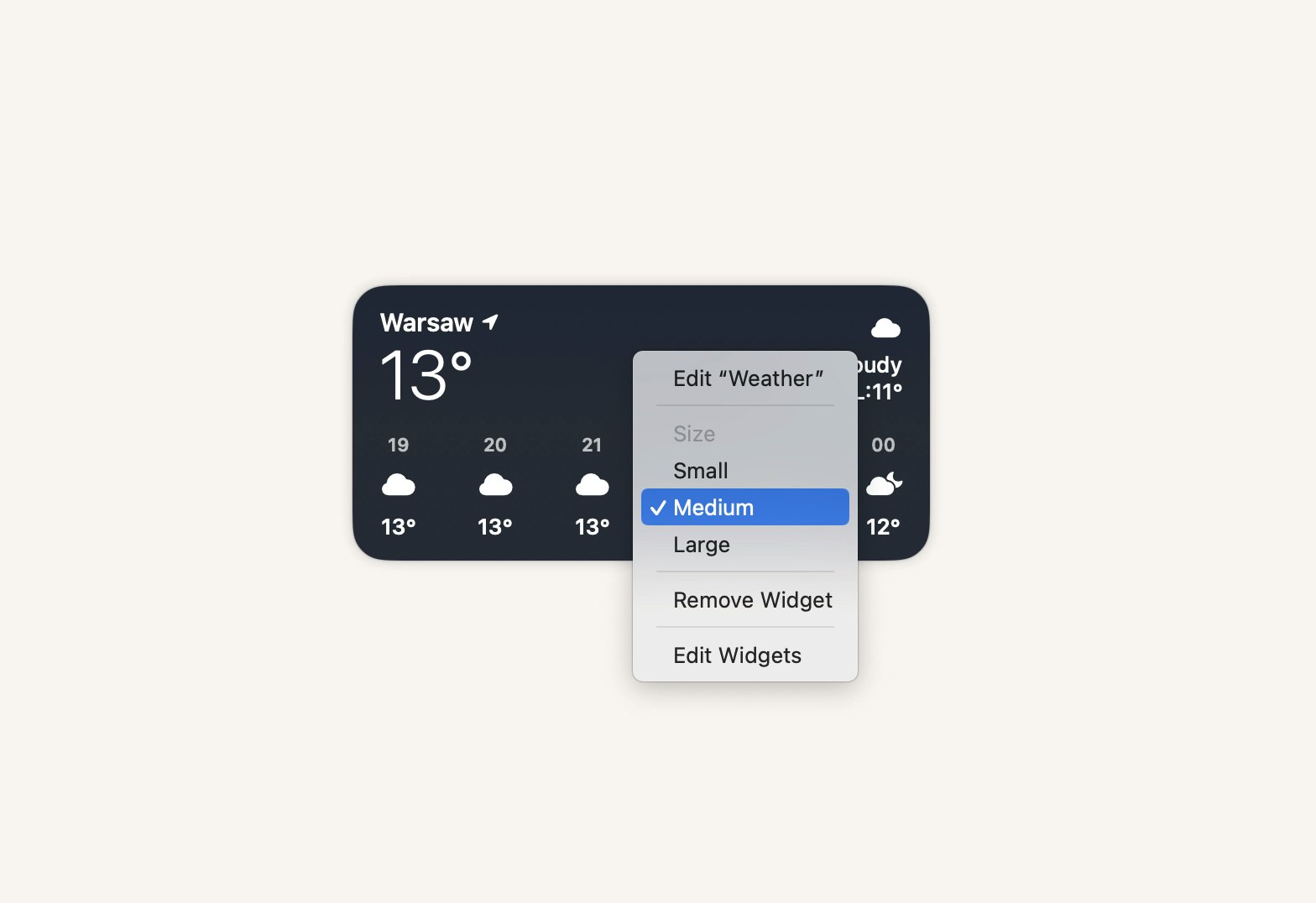 customize widget's size