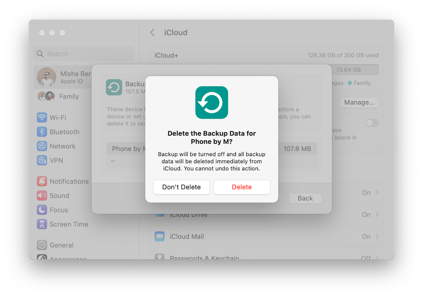 delete old backups iphone mac