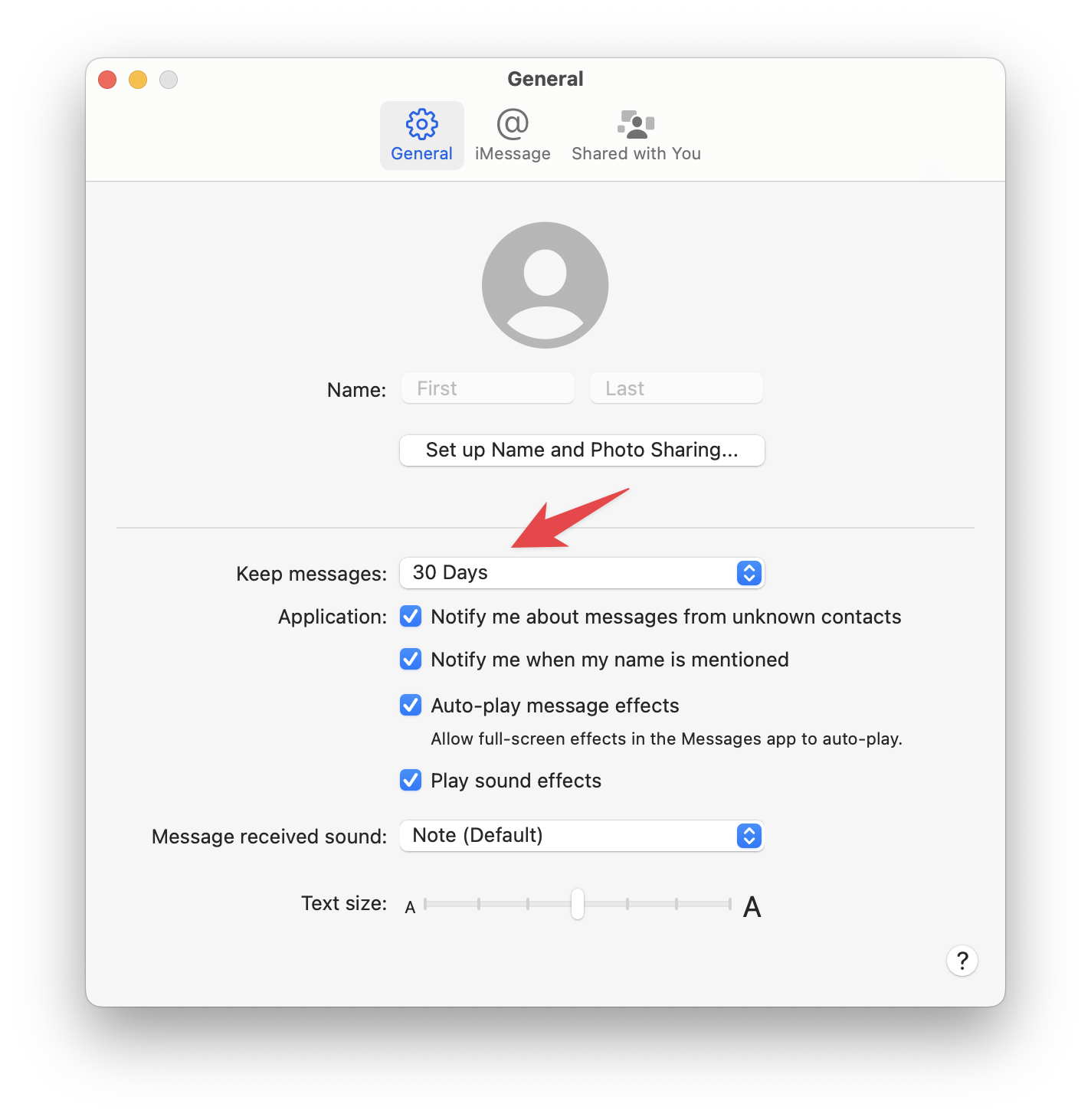 delete texts on mac automatically