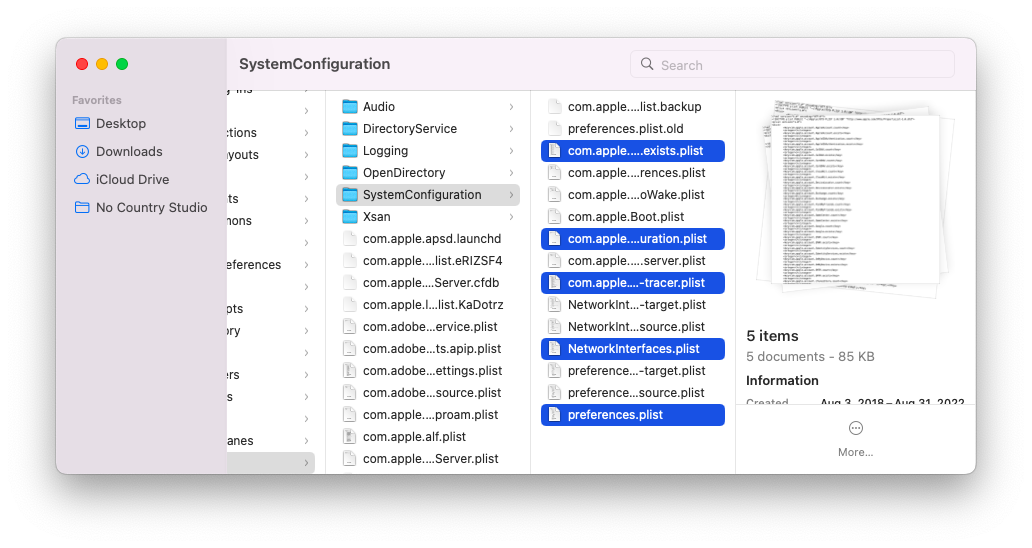 configuration files