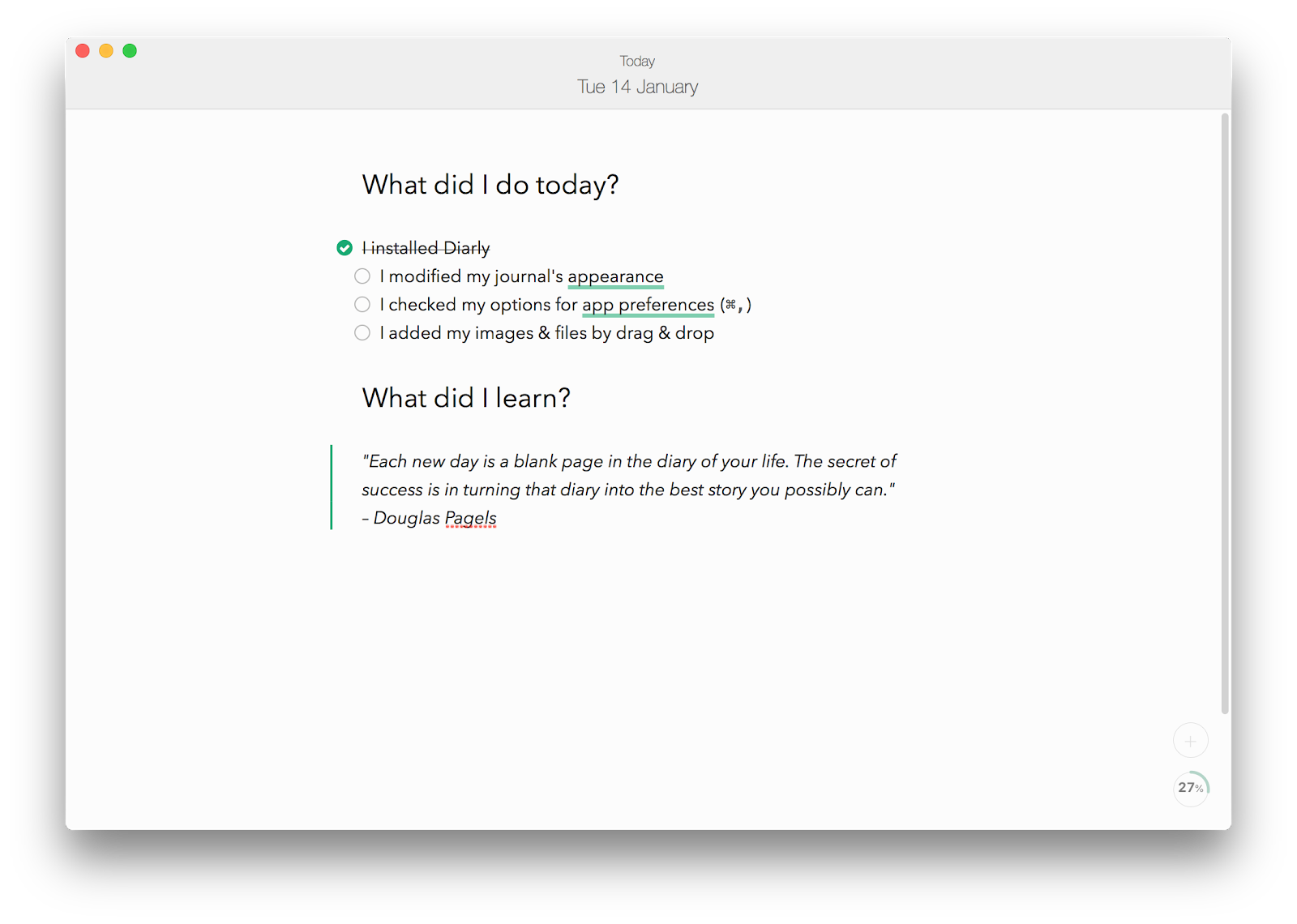 Diarly Mac app