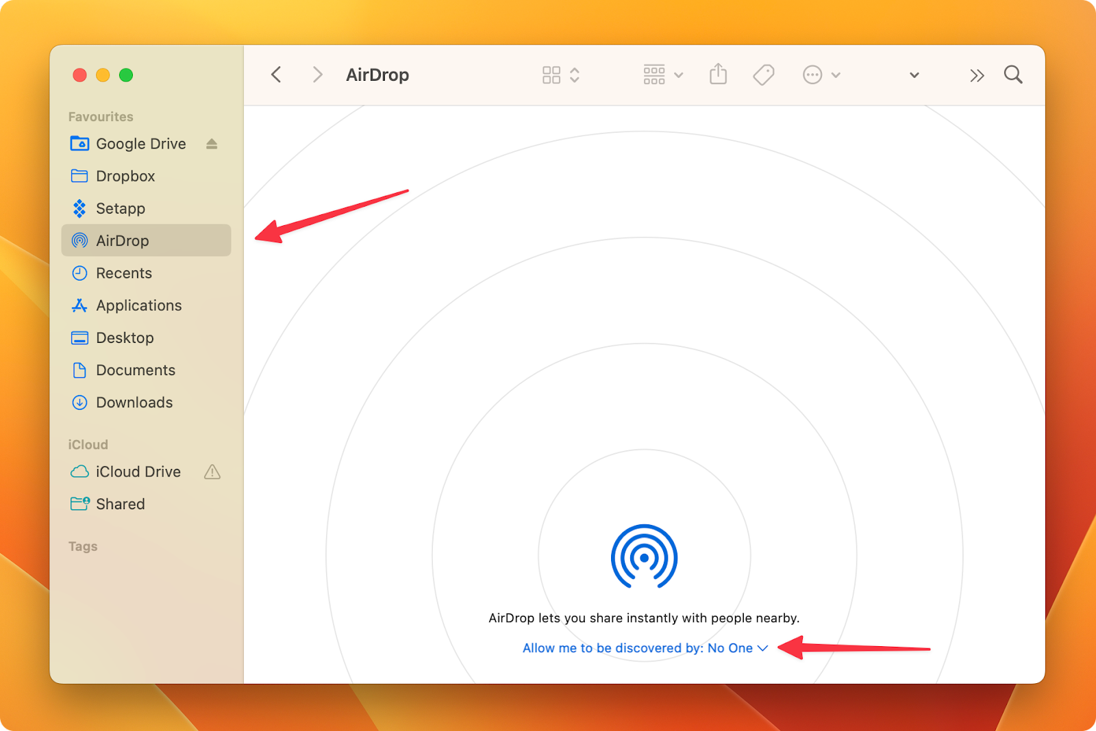 AirDrop on Mac