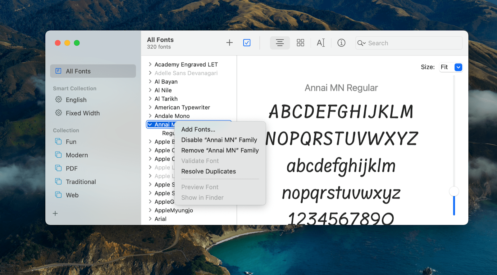 disable font book mac