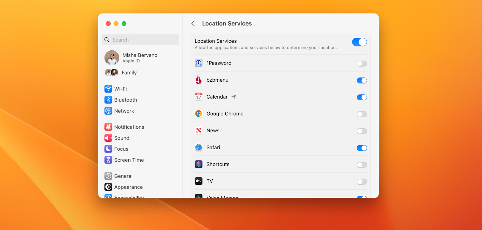 disable location services mac