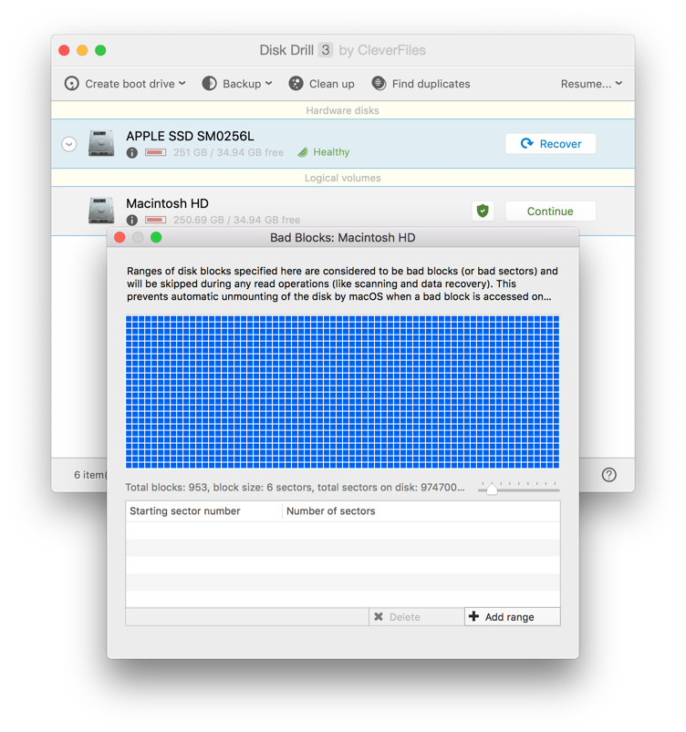 Identify bad disk sectors