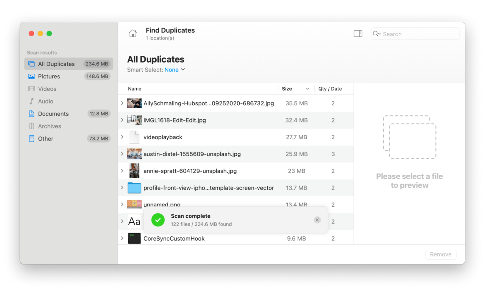 review duplicates in Disk Drill's Duplicate File Finder