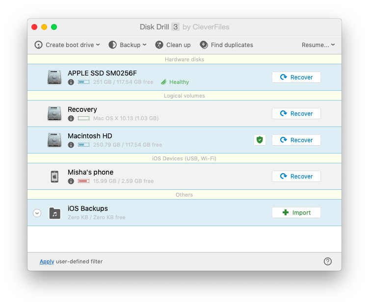 Disk Drill Mac backup recovery app