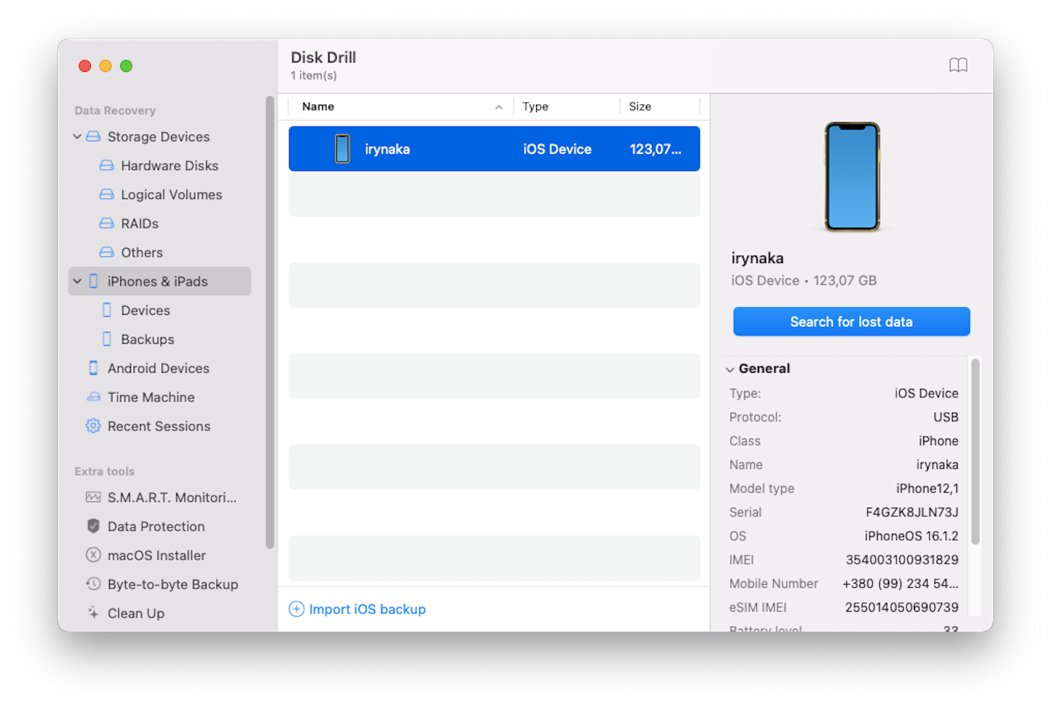 recover Notes on iPhone with Disk Drill