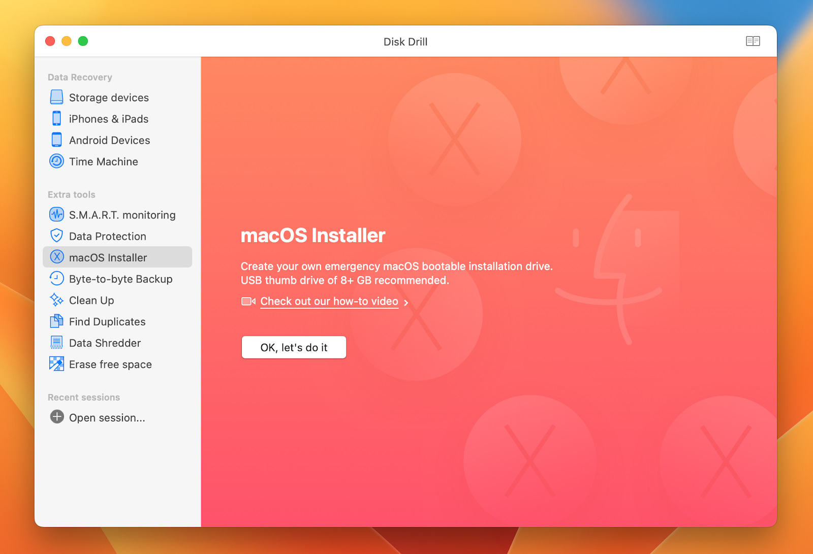 create macOS Installer in Disk Drill
