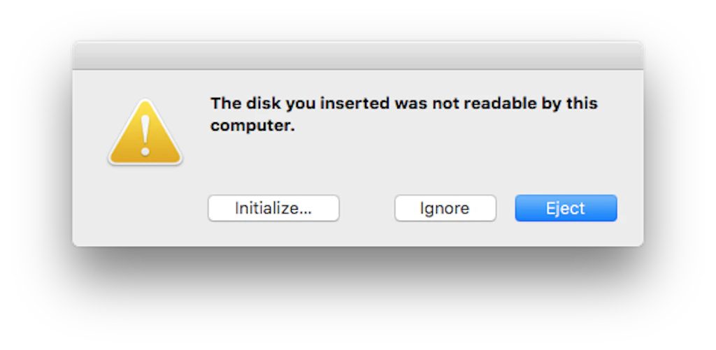 Fix The Disk You Inserted Was Not Readable By This Computer Issue