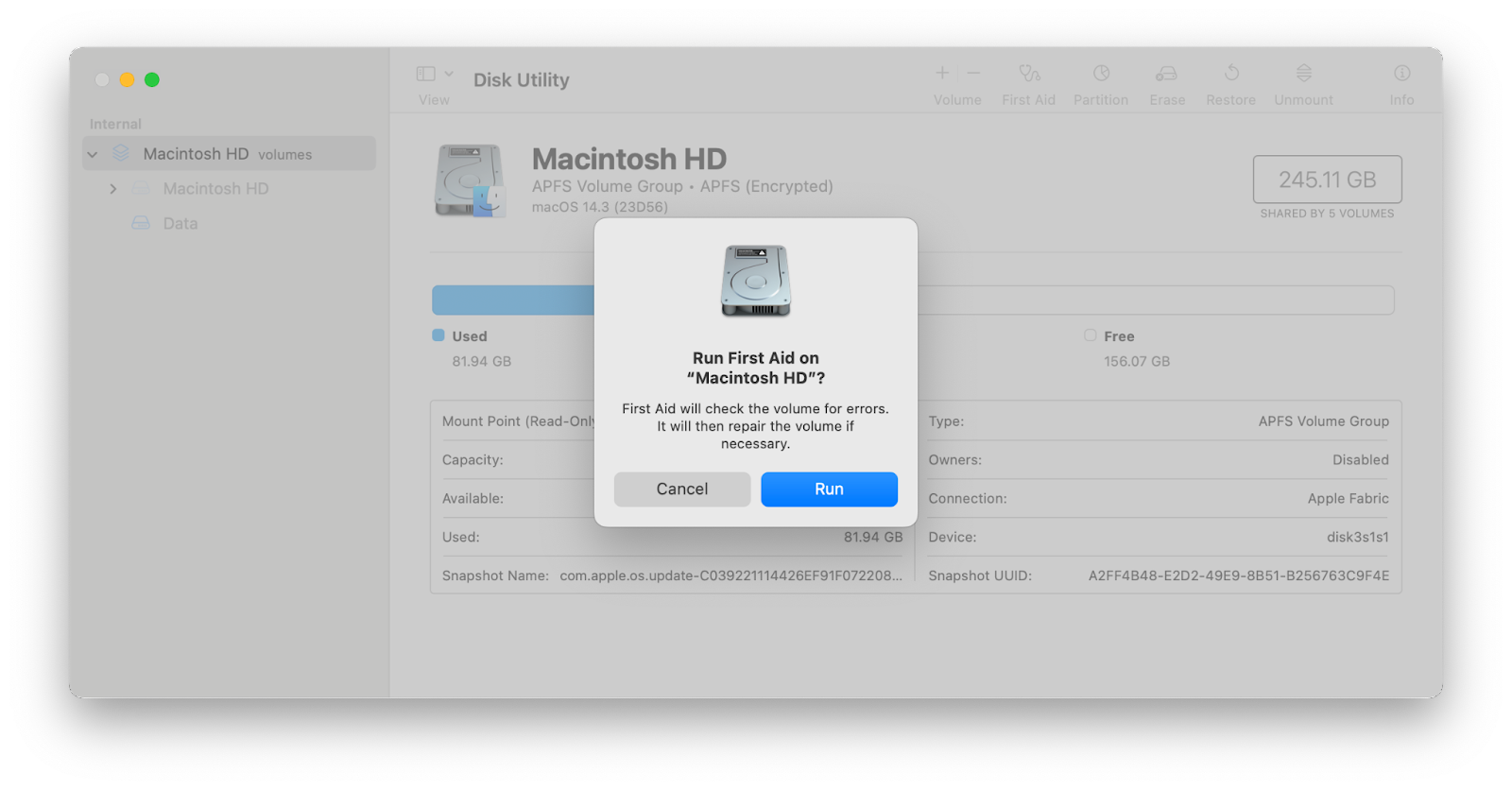 disk utility first aid