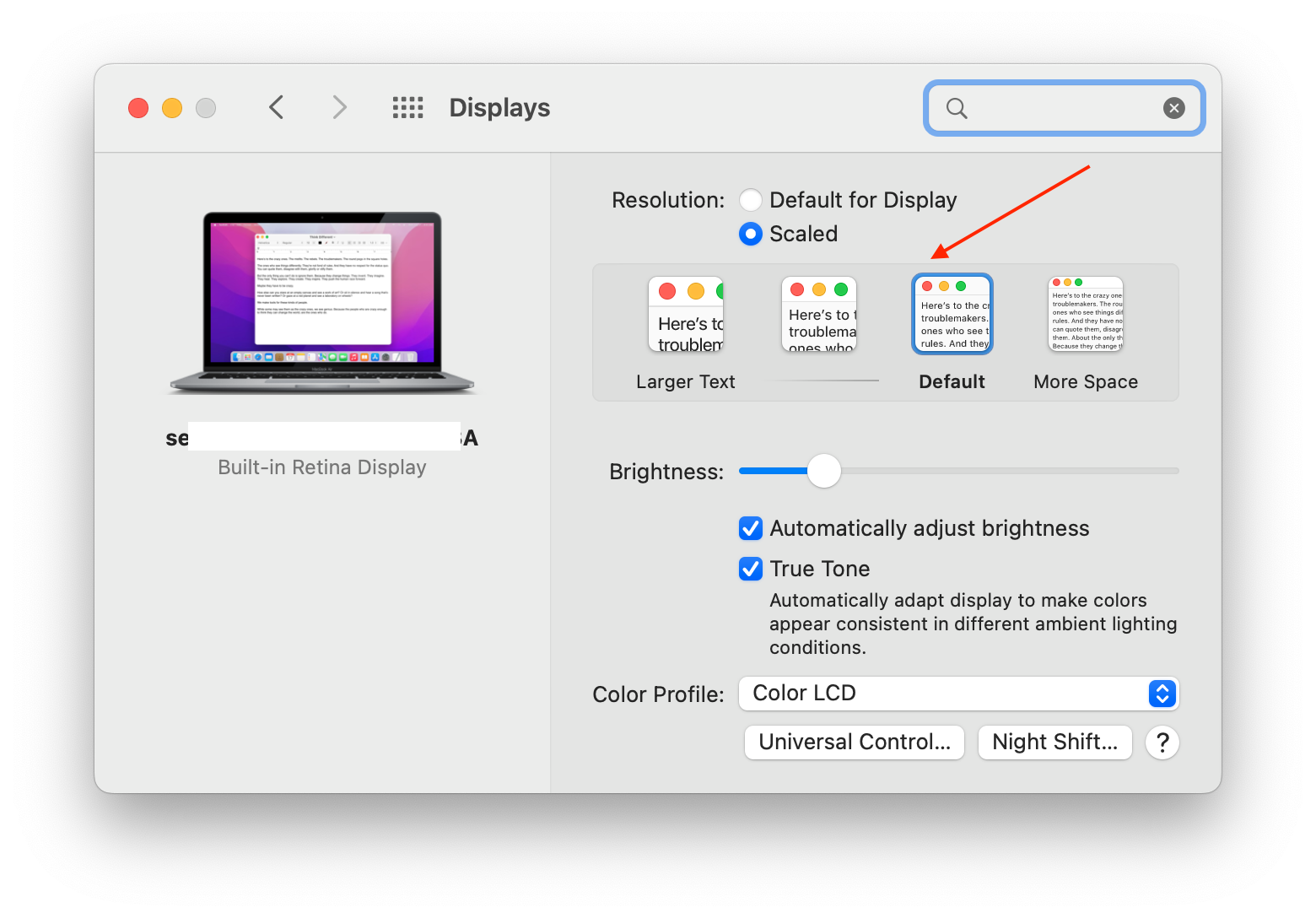 Display resolution