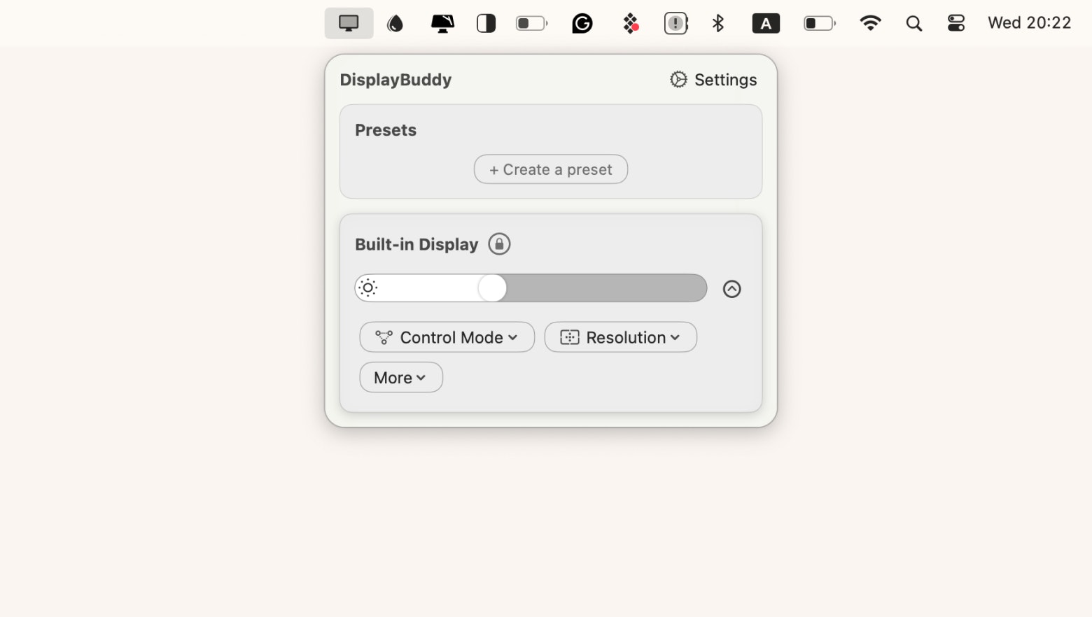 displaybuddy control settings accross monitors mac