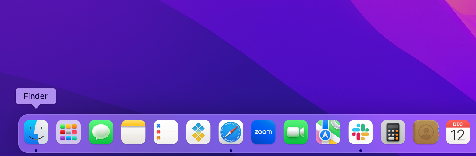 Finder app in Dock