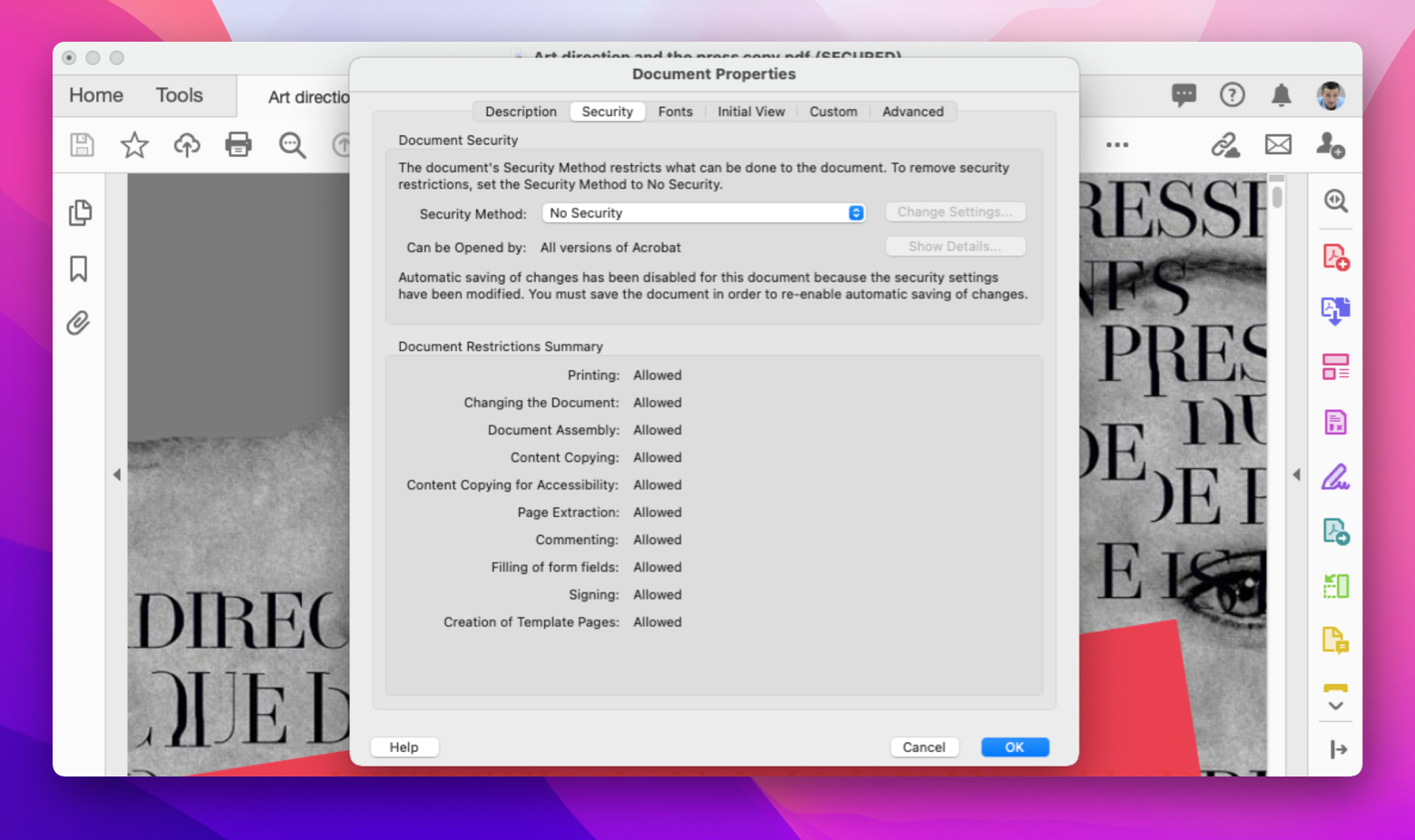 make a PDF non editable in Adobe Reader