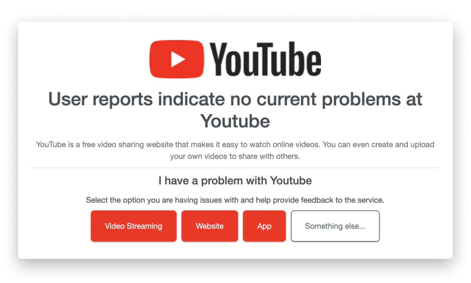 DownDetector for YouTube