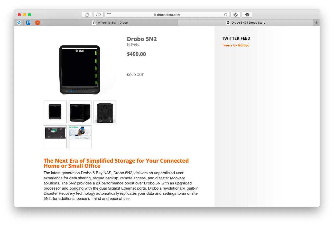 Drobo 5N2 NAS drive Mac pro