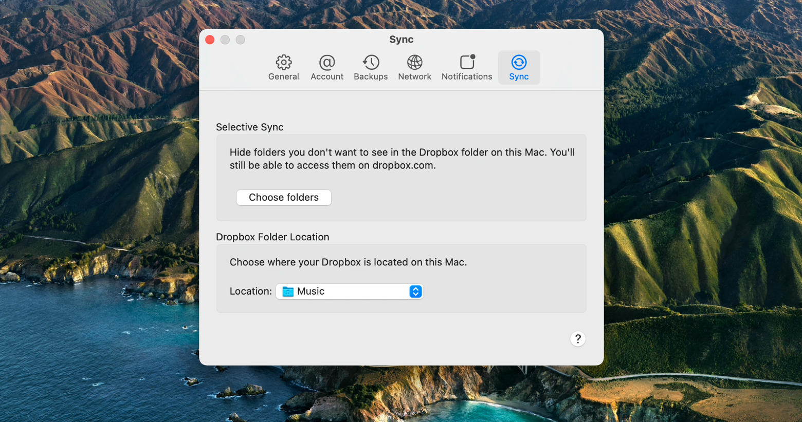 dropbox for mac selective sync