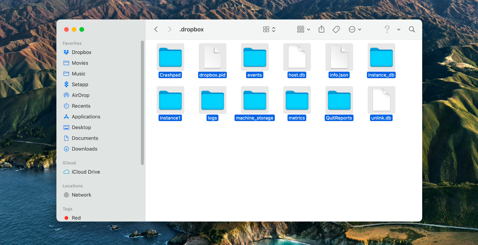 Dropbox system folder