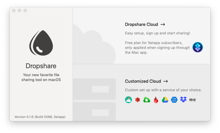 Dropshare cloud providers