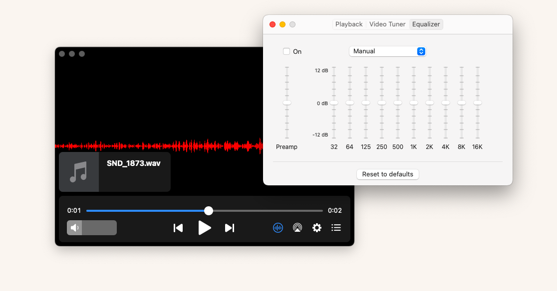 Elmedia Player audio equalizer - Mac