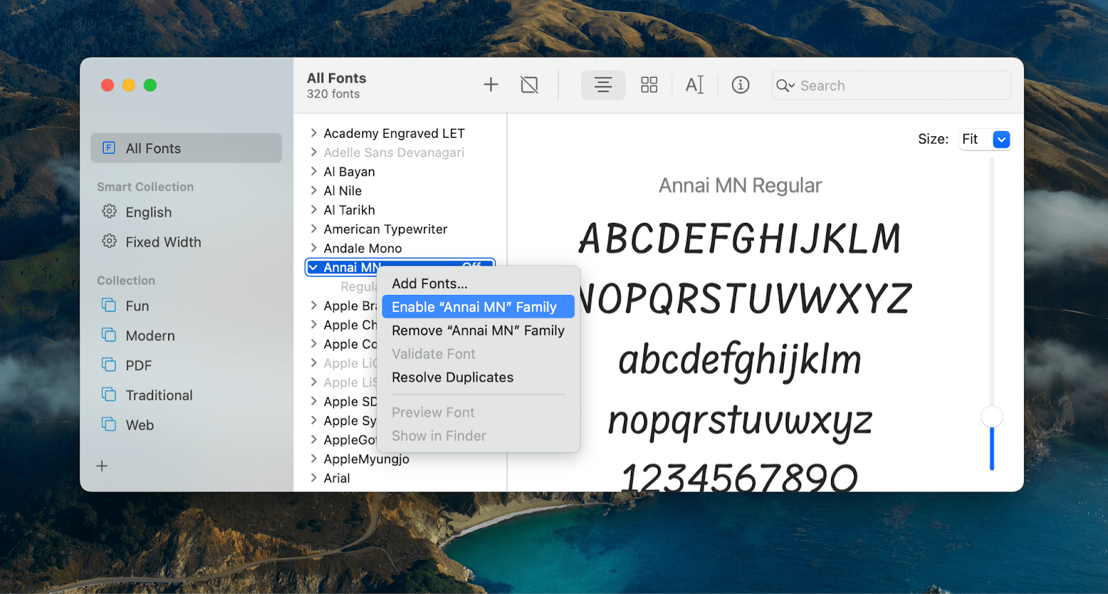 disabling fonts mac font book mac