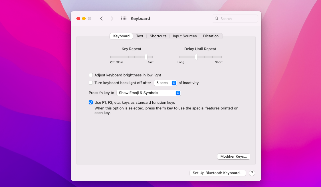 program function keys for mac