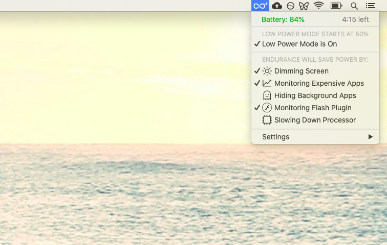 Endurance battery life extender Mac app