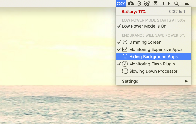 Endurance battery saver Mac