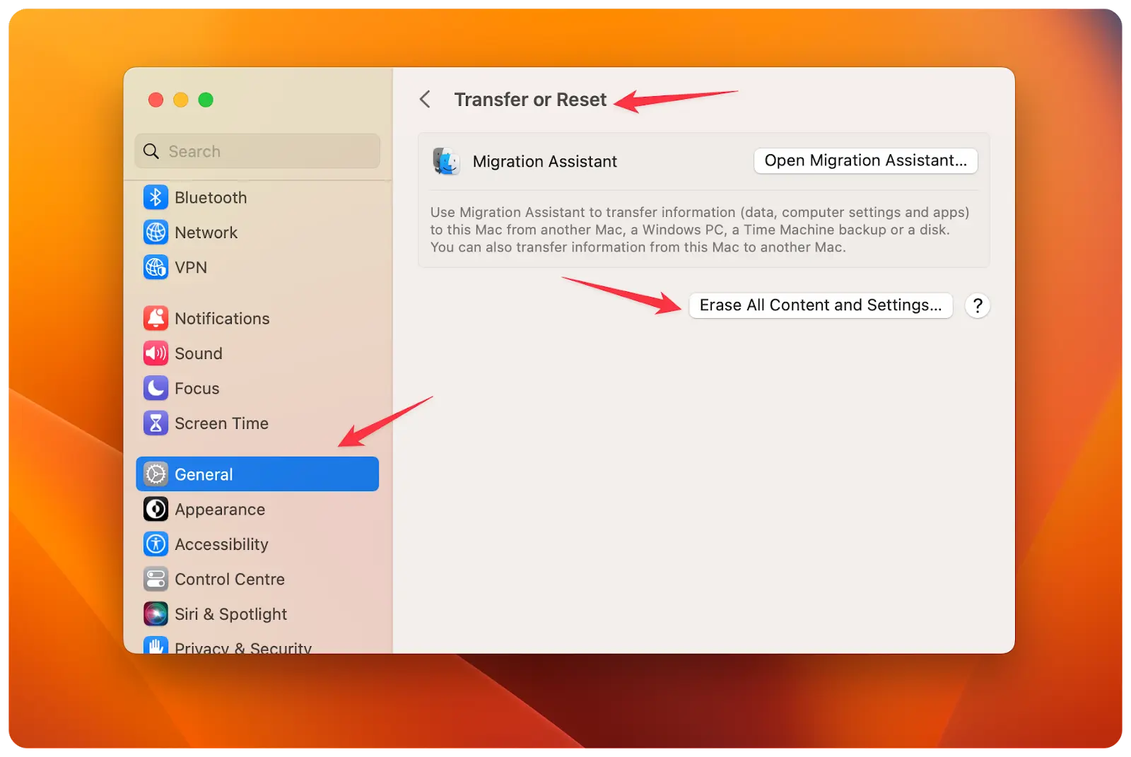 Erase All Content and Settings on macOS Ventura
