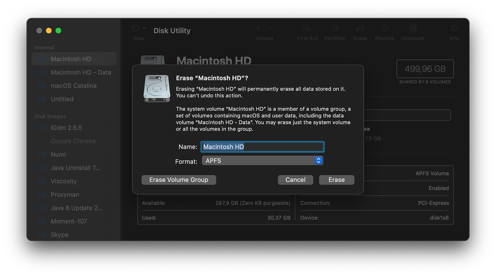 how do you clear your startup disk on a mac