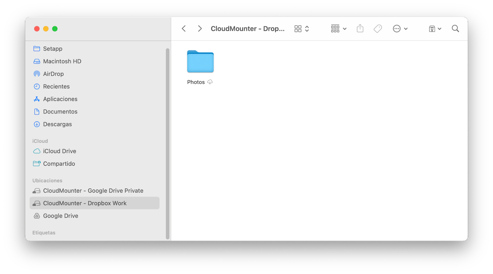 añadir una unidad de red en Mac con CloudMounter