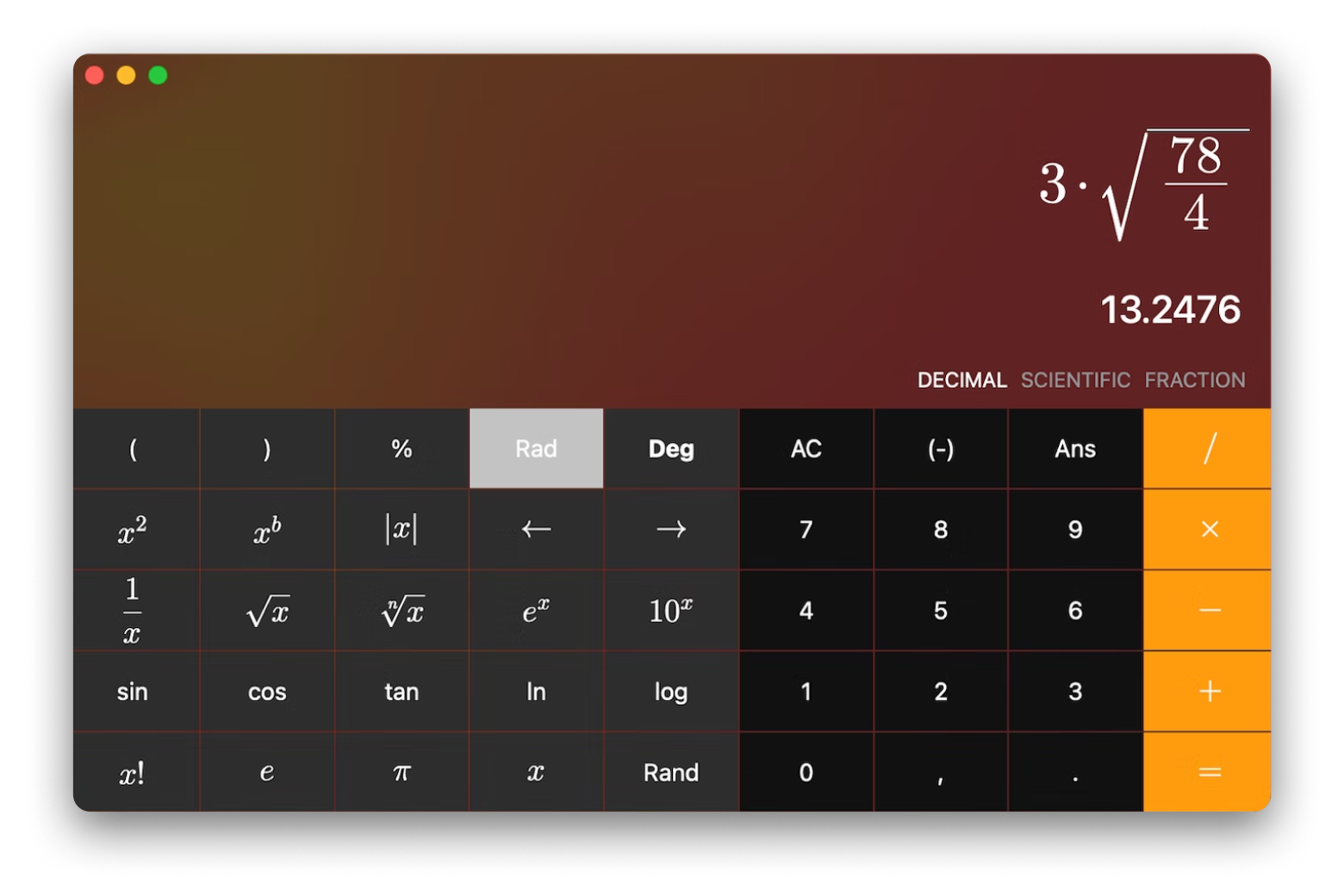 Euclid, a scientific calculator