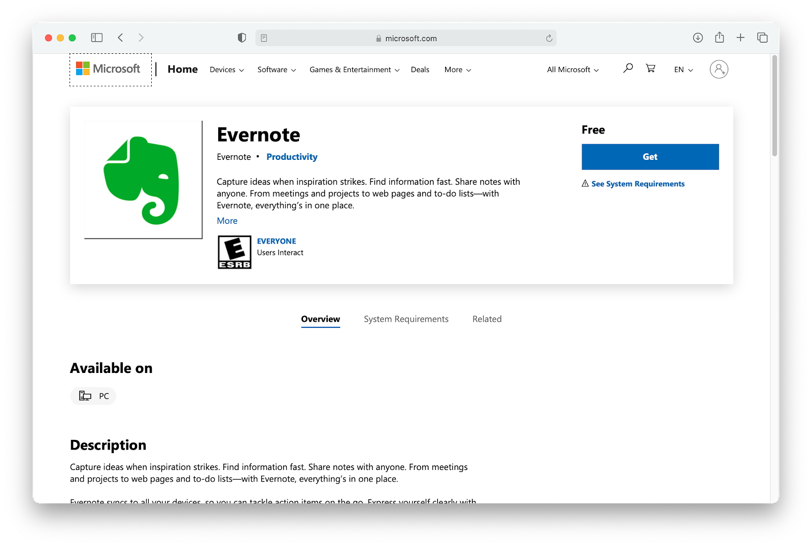 download evernote for mac free