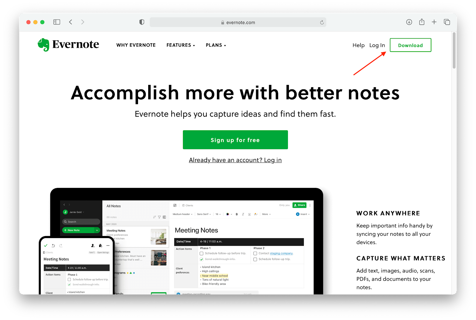 download evernote cost