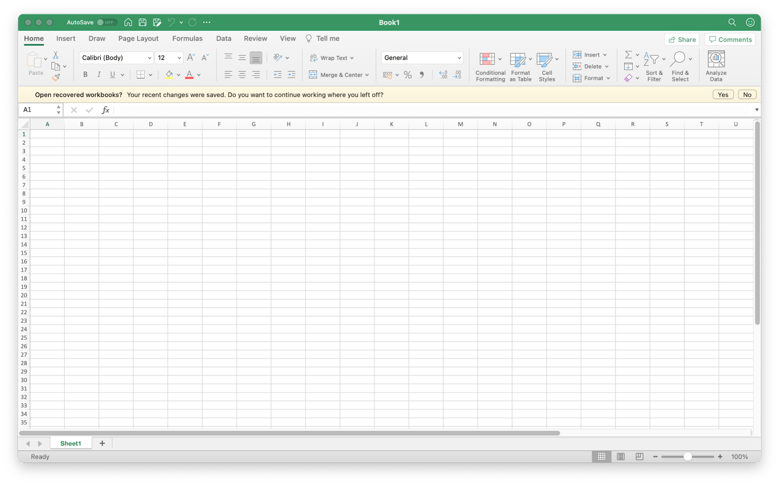 auto recover on mac for excel where is myfile
