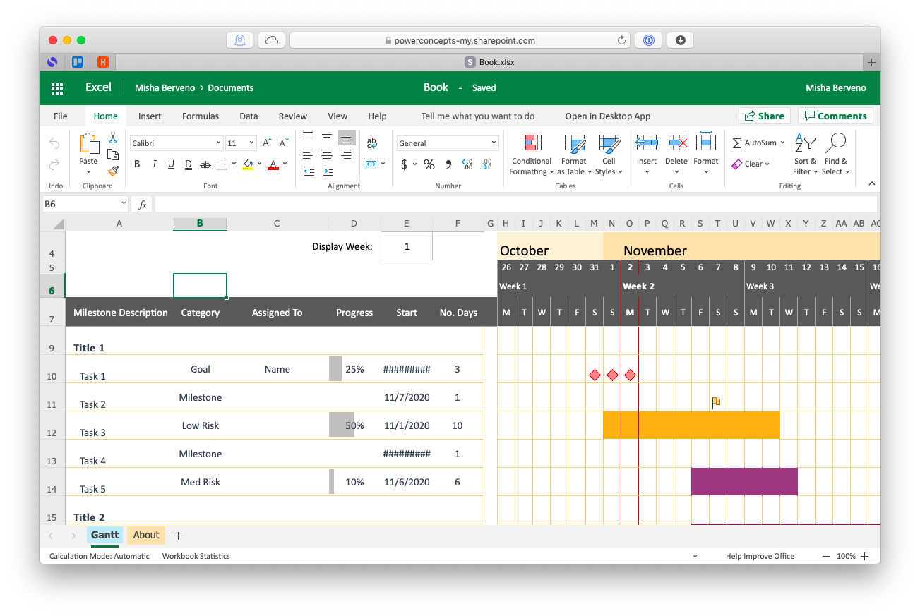 create a gantt chart in excel for mac