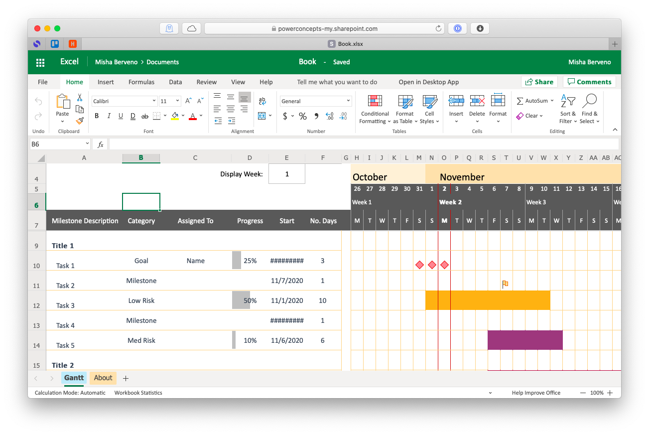 How To Do A Gantt Chart In Excel On Mac