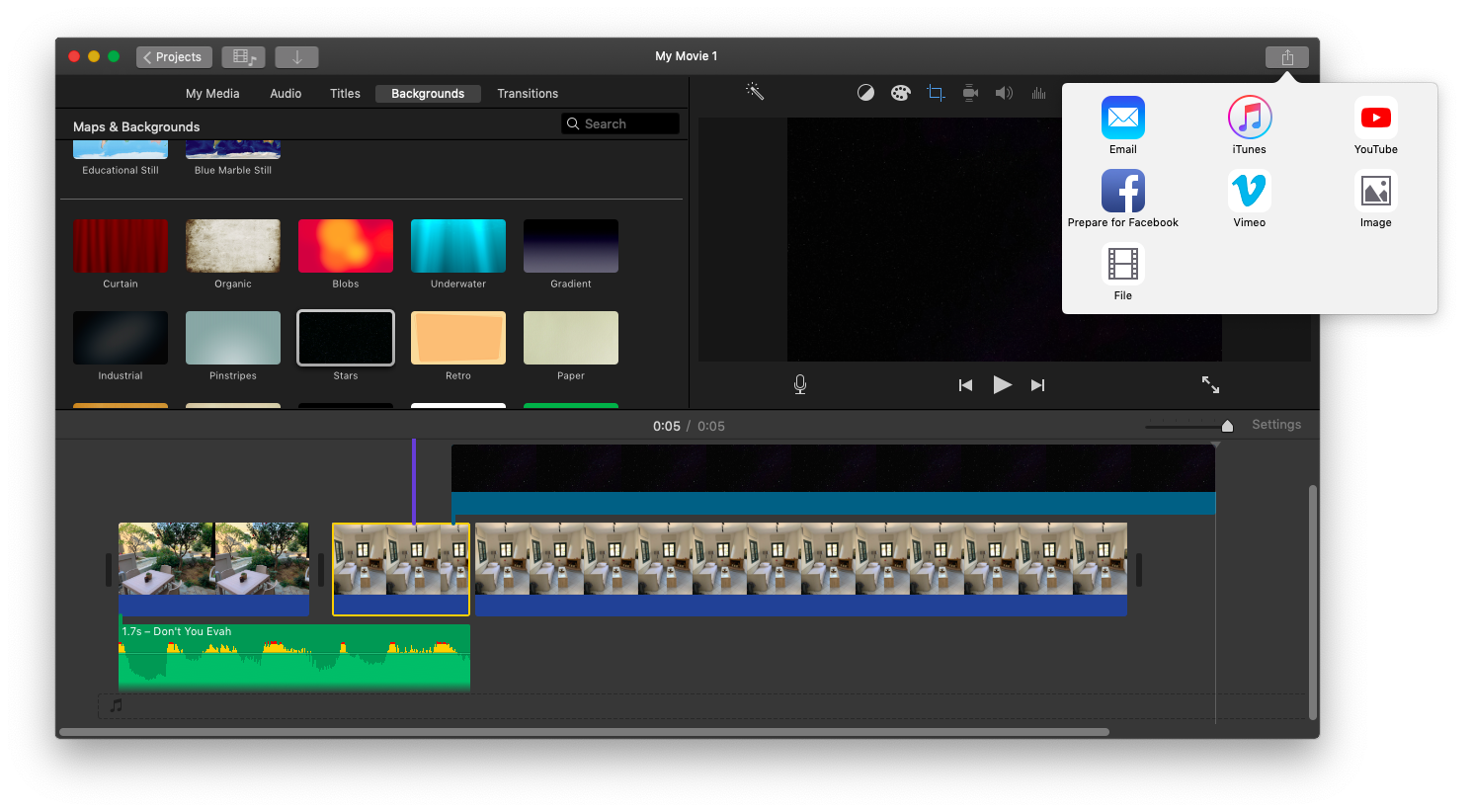 how to undo in imovie on mac