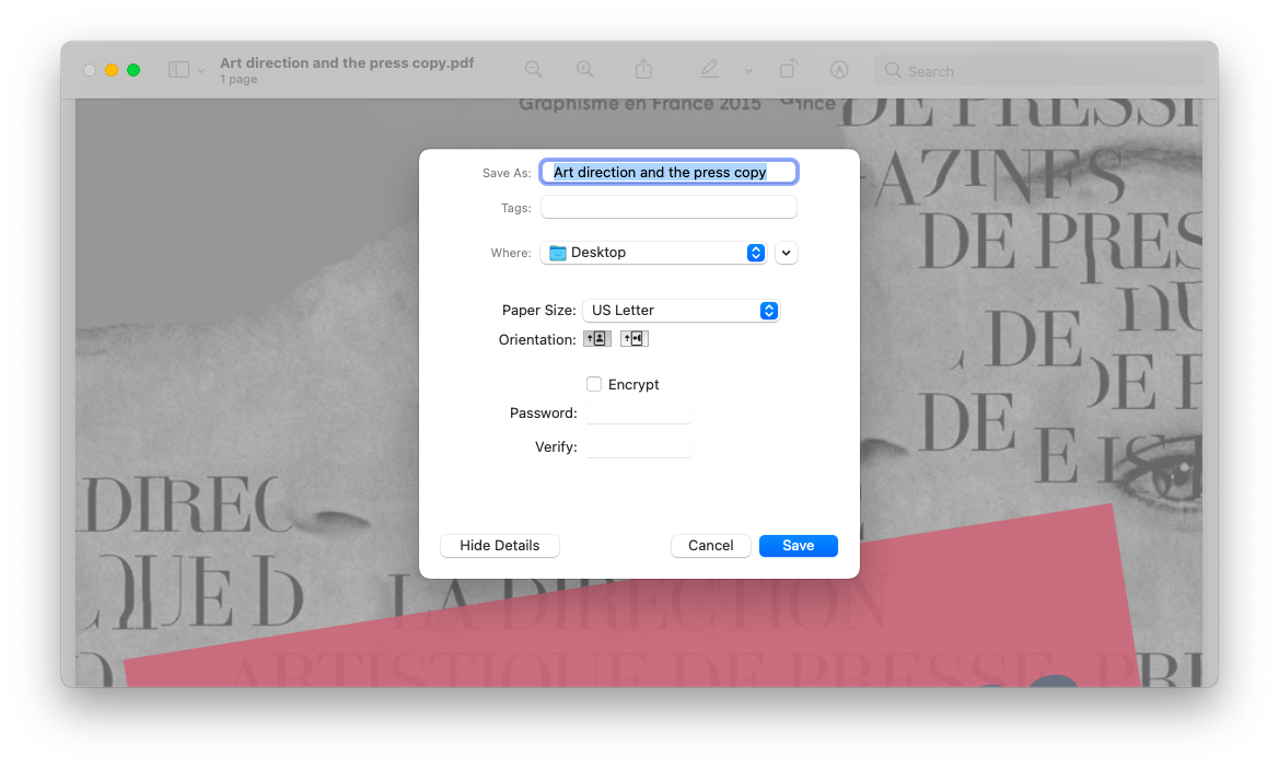 creat password for pdf mac