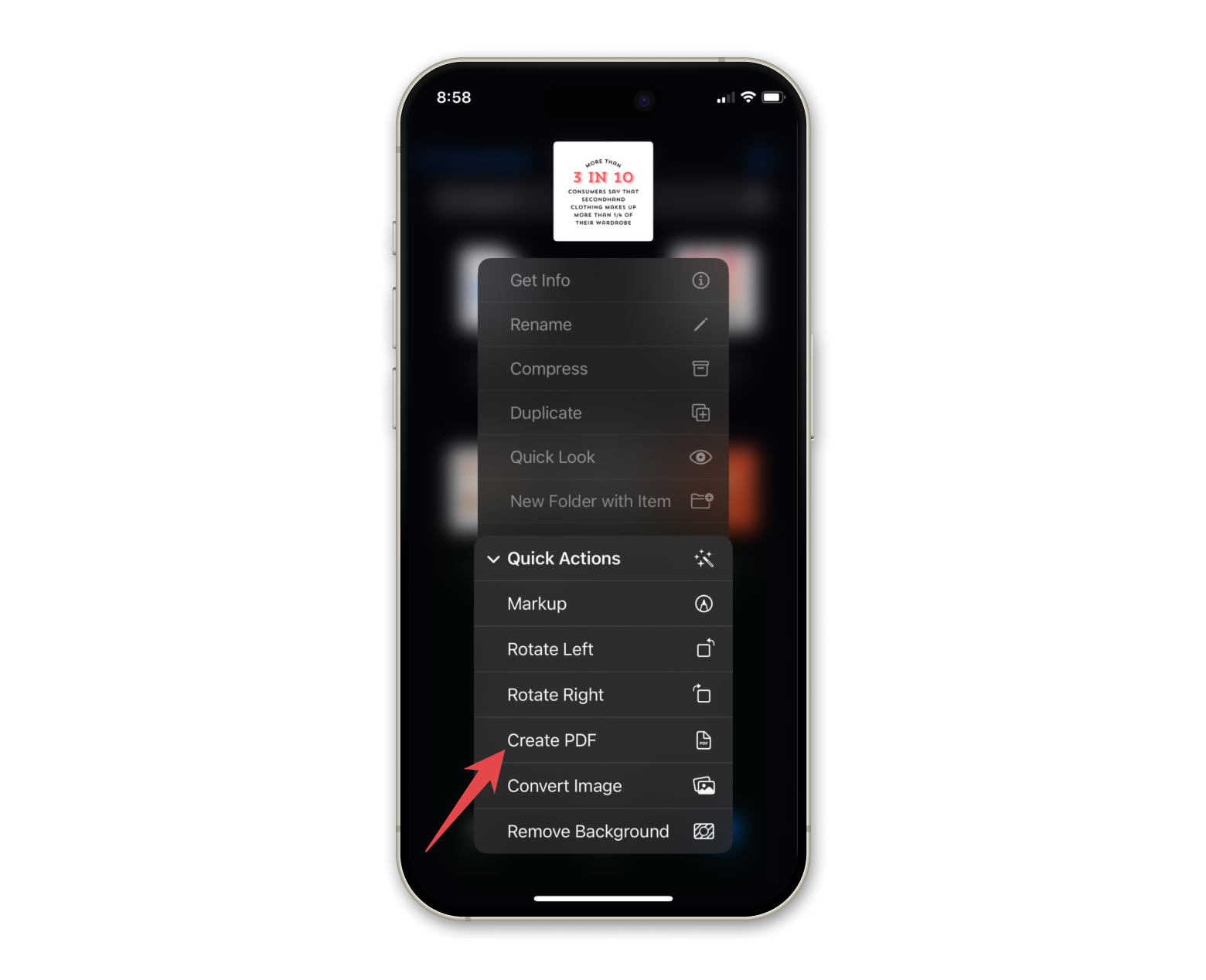 create pdf on iPhone using files app 